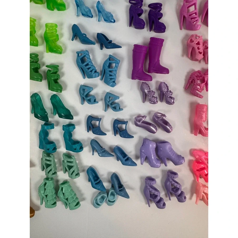 Huge Lot of Barbie Shoes Variety Heels Boots Sandals Sneakers Accessories
